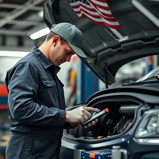 auto technician working
