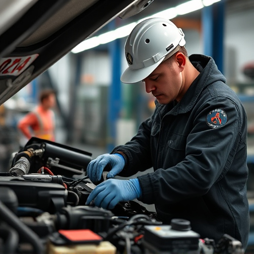 auto technician working
