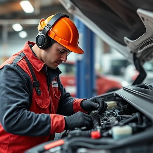 auto technician working