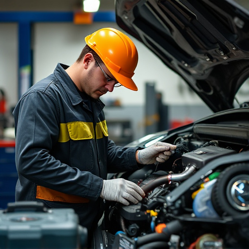 auto technician working