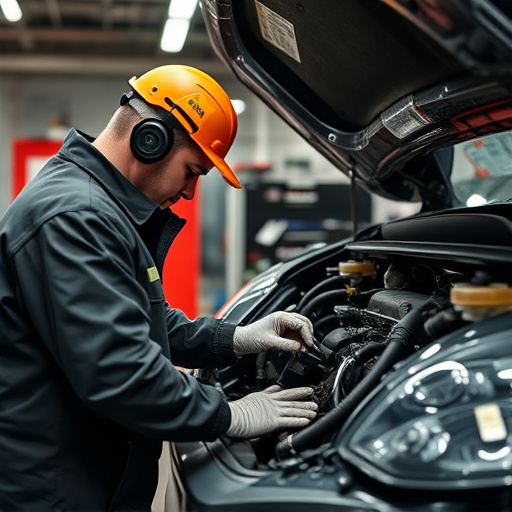 auto technician working