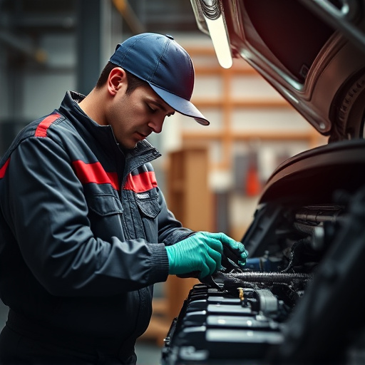 auto technician working