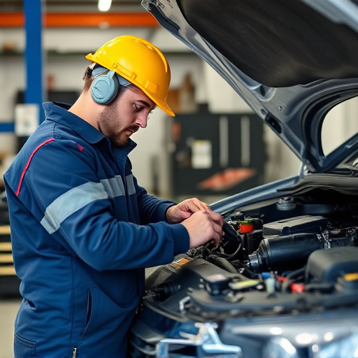 auto technician working