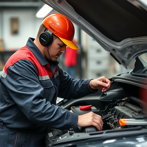 auto technician working