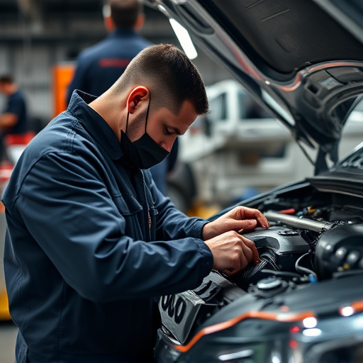 auto technician working