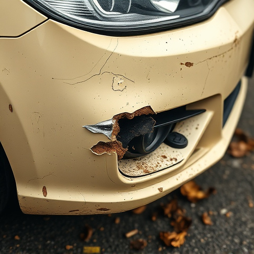 damaged car bumper