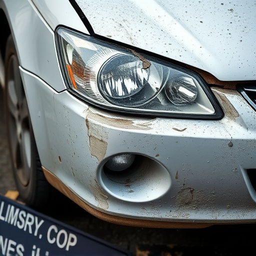damaged car bumper