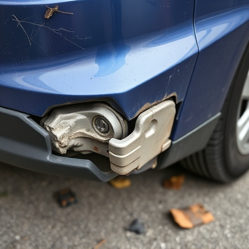 damaged car bumper