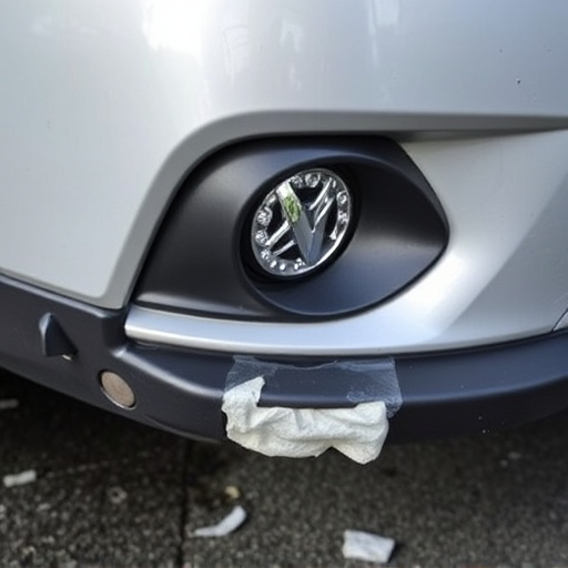 damaged car bumper