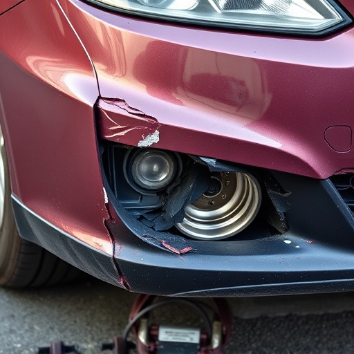 damaged car bumper
