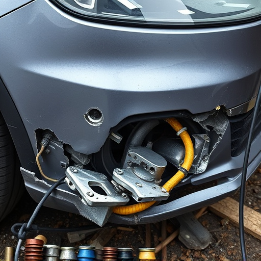 damaged car bumper