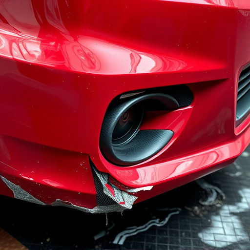damaged car bumper