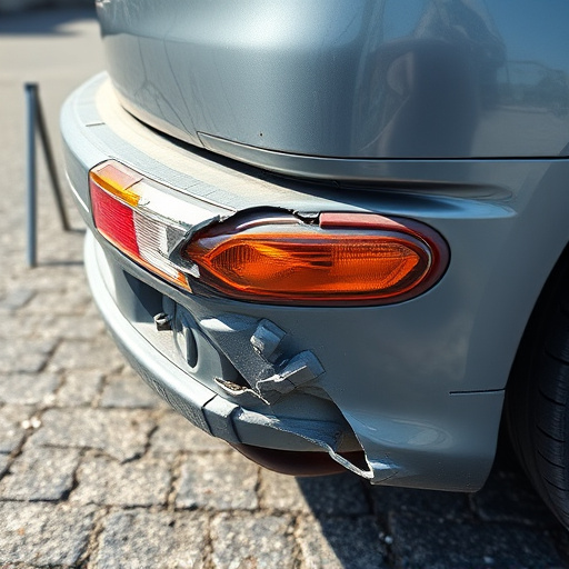damaged car bumper