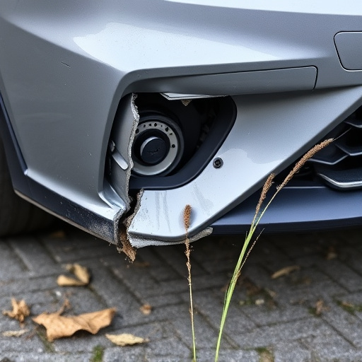 damaged car bumper