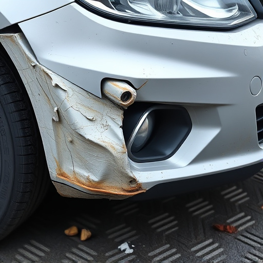 damaged car bumper