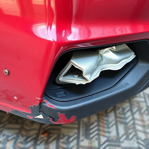damaged car bumper