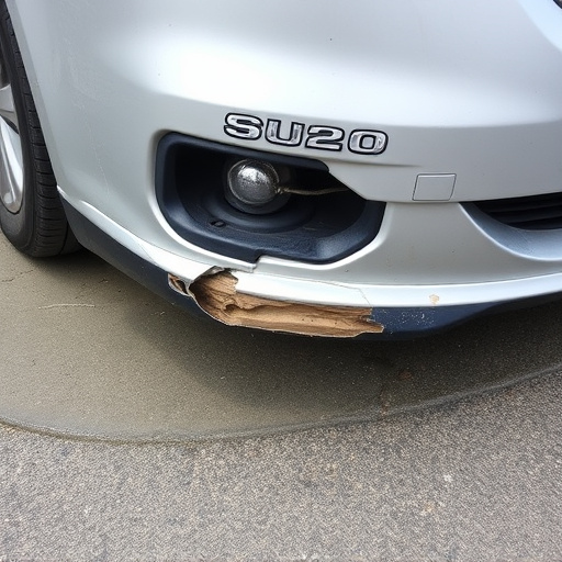 damaged car bumper