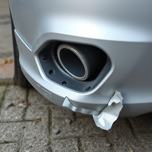 damaged car bumper