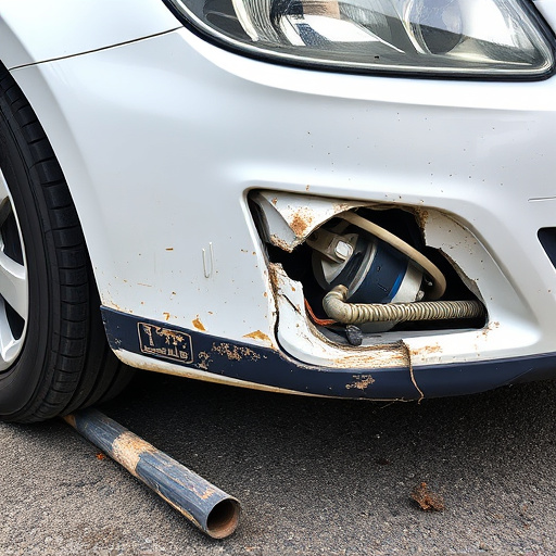 damaged car bumper