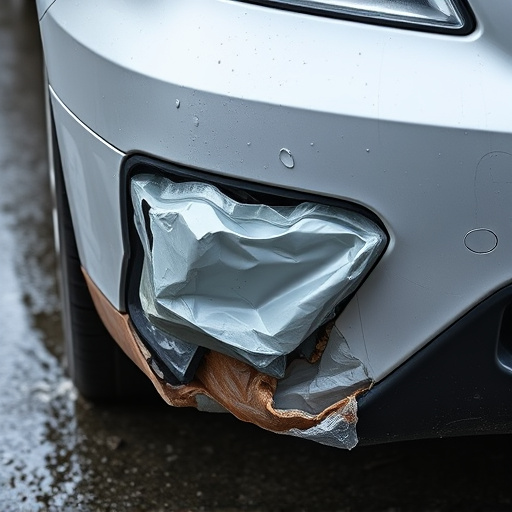 damaged car bumper