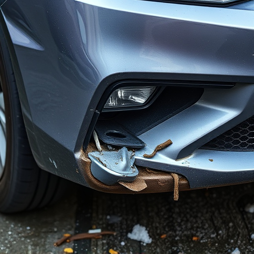 damaged car bumper