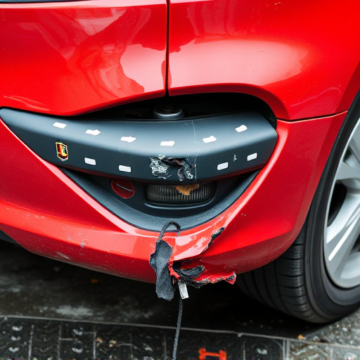 damaged car bumper