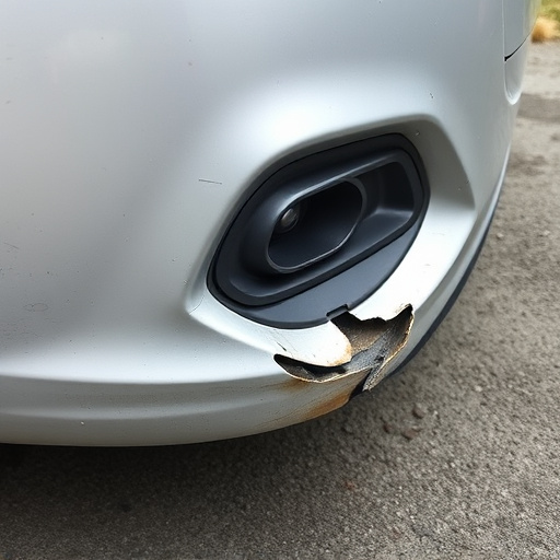 damaged car bumper