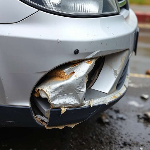damaged car bumper