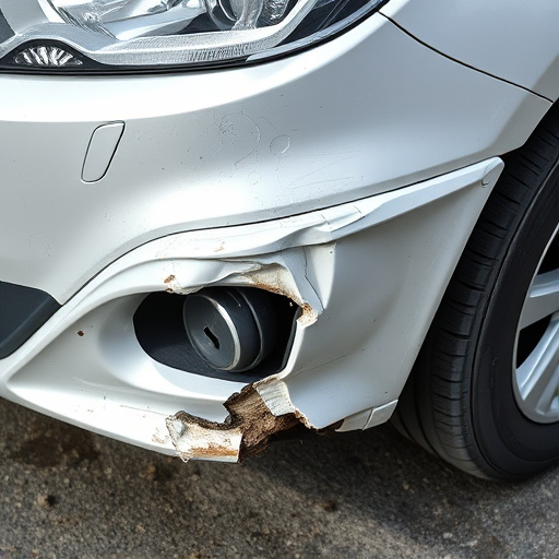 damaged car bumper