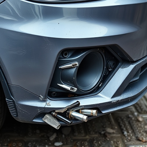 damaged car bumper