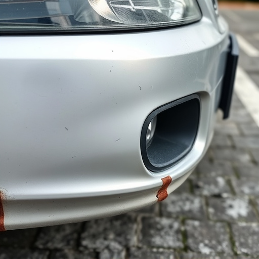 damaged car bumper