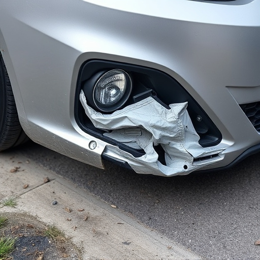 damaged car bumper