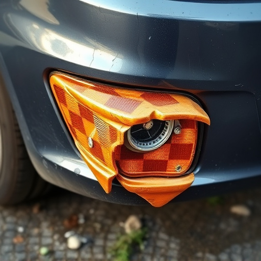damaged car bumper