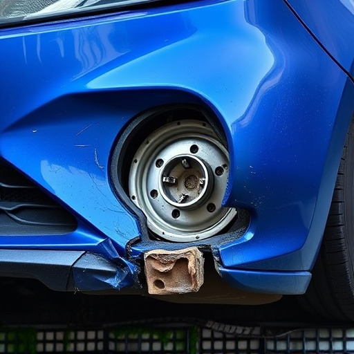 damaged car bumper