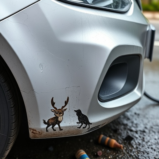 damaged car bumper
