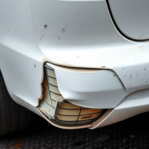 damaged car bumper