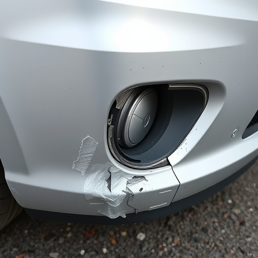 damaged car bumper