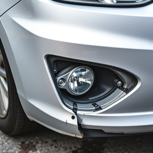damaged car bumper