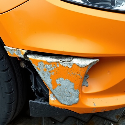 damaged car bumper