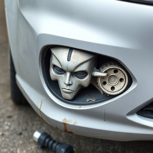 damaged car bumper