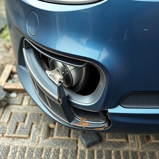 damaged car bumper