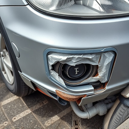 damaged car bumper