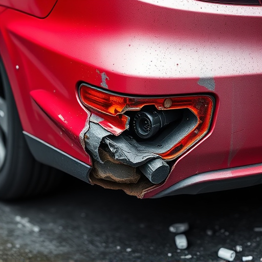 damaged car bumper