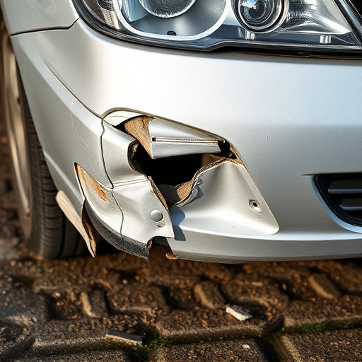 damaged car bumper