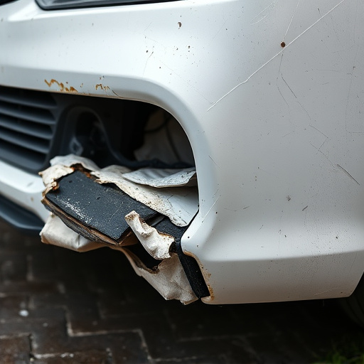 damaged car bumper