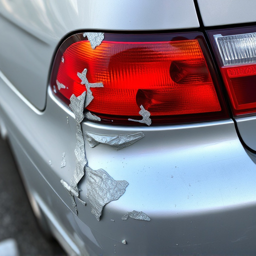 damaged car bumper