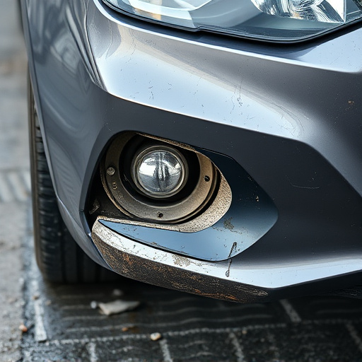 damaged car bumper