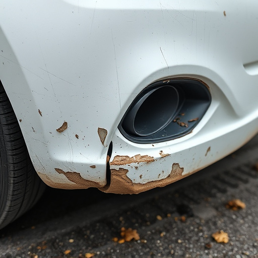damaged car bumper
