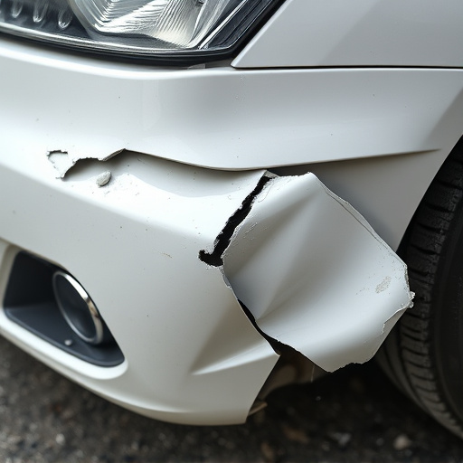 damaged car bumper
