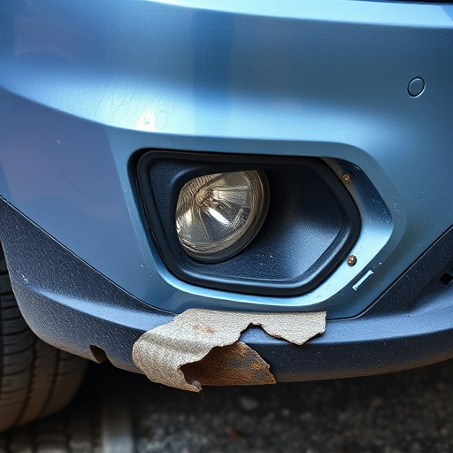 damaged car bumper